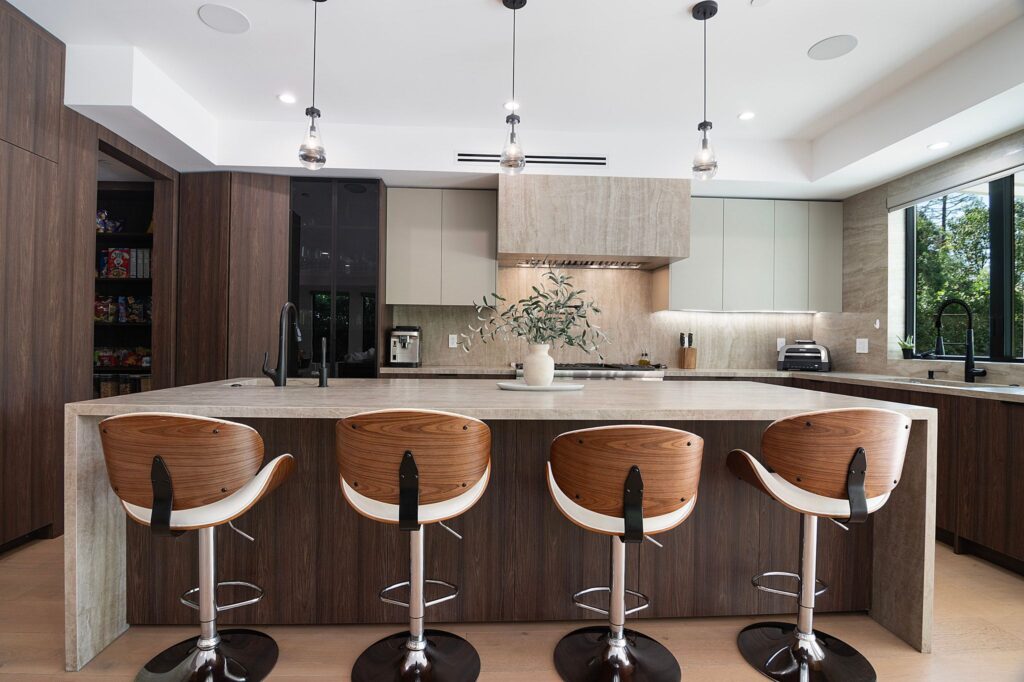 Greenbush Sherman Oaks remodel - kitchen island with seating